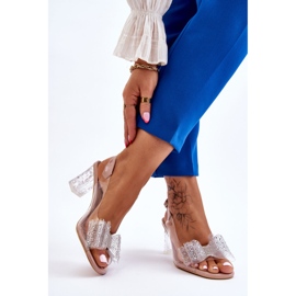 S.Barski Sandale Transparente La Moda Cu Fundita Ariella Nud roz 2