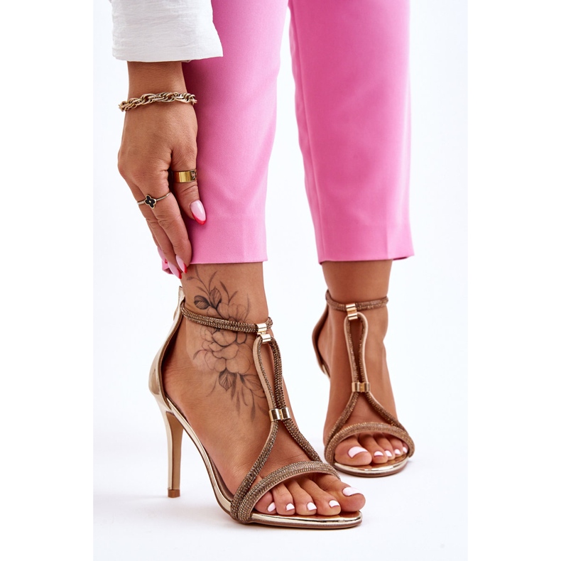 S.Barski Sandale Elegante Pe Toc Înalt Cu Jenesis Gold Jenesis de aur 1