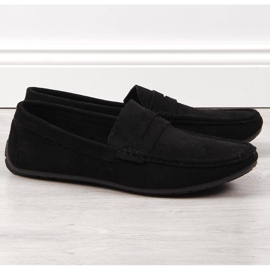 News Mocasini cu slip-on pentru bărbați de piele intoarsă neagră NOUTĂȚI negru 1