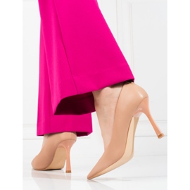 Pompe de damă Vinceza bej cu toc înalt 2