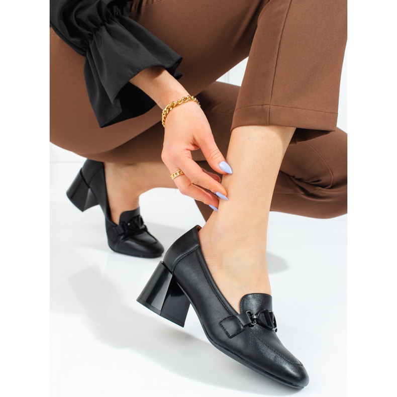 Pompe de damă Vinceza cu toc negru 2