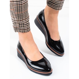 Pompe de damă Vinceza negre cu pană negru 2