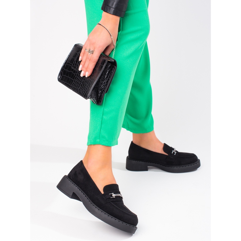 W. Potocki Mocasini de dama Potocki pe platforma neagra negru 1