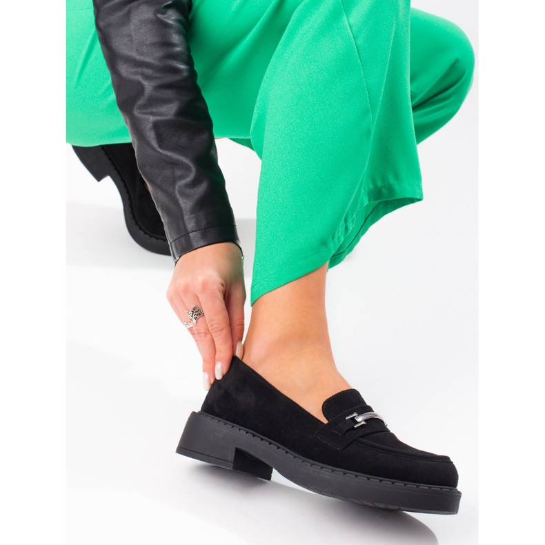 W. Potocki Mocasini de dama Potocki pe platforma neagra negru 2