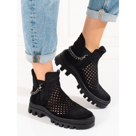 Cizme ajurate dama Potocki Black negru 1 Cizme ajurate dama Potocki Black negru 1