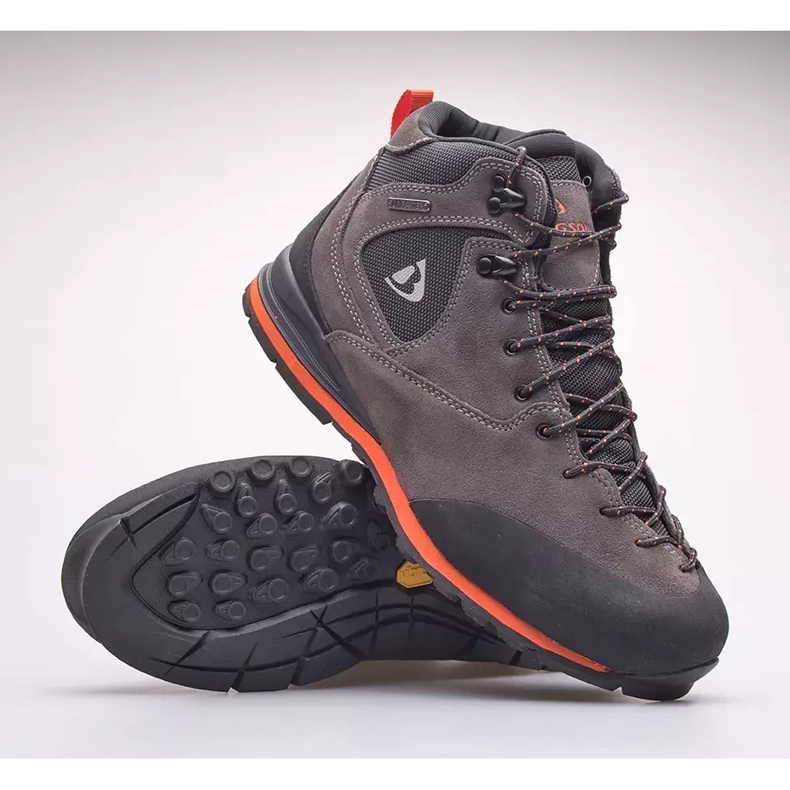 Pantofi de trekking pentru bărbați Castor Mid Stx 3.0 BERGSON maro gri 1