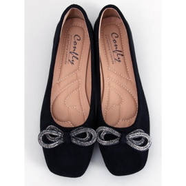 BM Balerini Serna Nero din piele intoarsa cu fundita negru 1