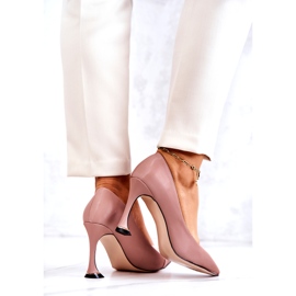 S.Barski Piele la modă, roz Tamira, stiletto 4