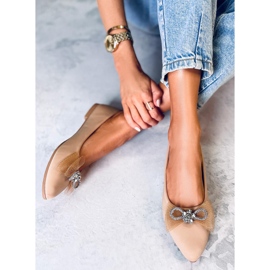 Balerini Maura Khaki cu fundita bej 2