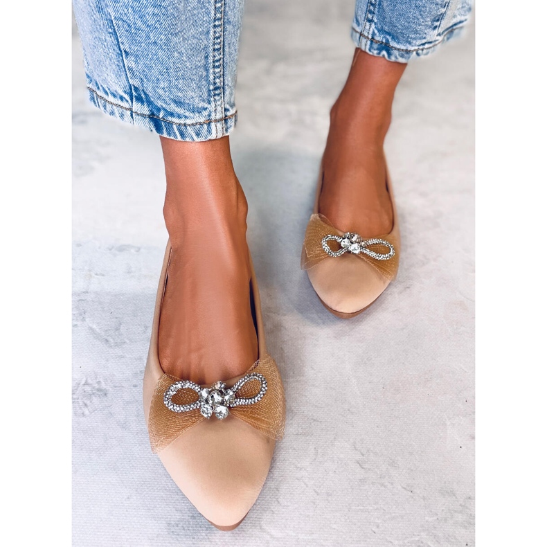 Balerini Maura Khaki cu fundita bej 1