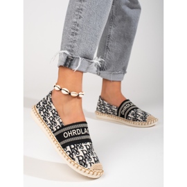 Espadrile negre Shelovet de dama cu model negru 1