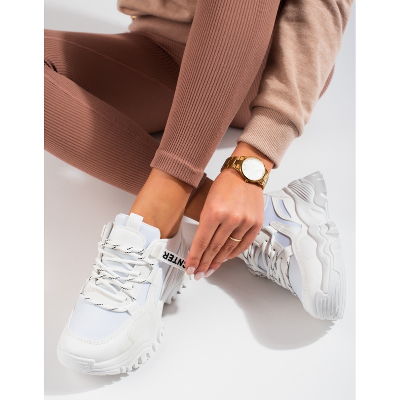 Seastar Tenisi albi de dama Shelovet cu talpa groasa 1