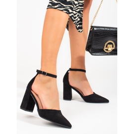 Pompe din piele intoarsa neagra Shelovet de dama negru 1