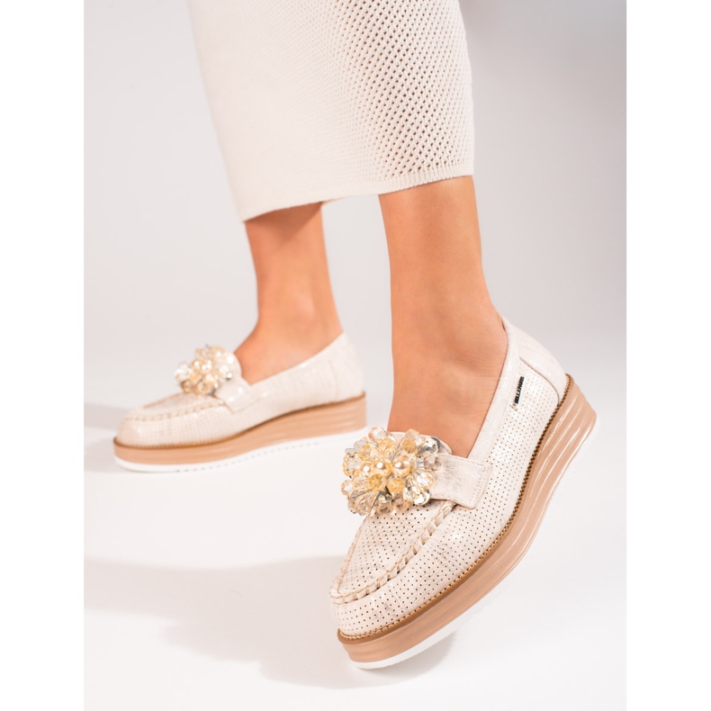 Pantofi dama Shelovet bej cu cristale 1