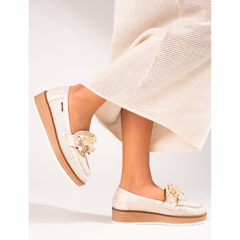 Pantofi dama Shelovet bej cu cristale 2