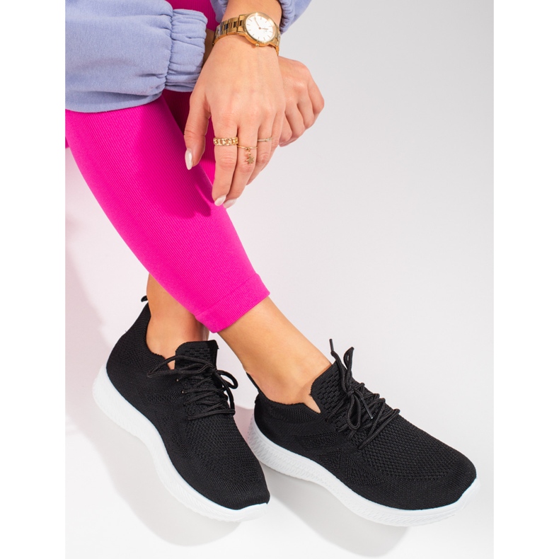 Pantofi sport din material textil negru Shelovet 1