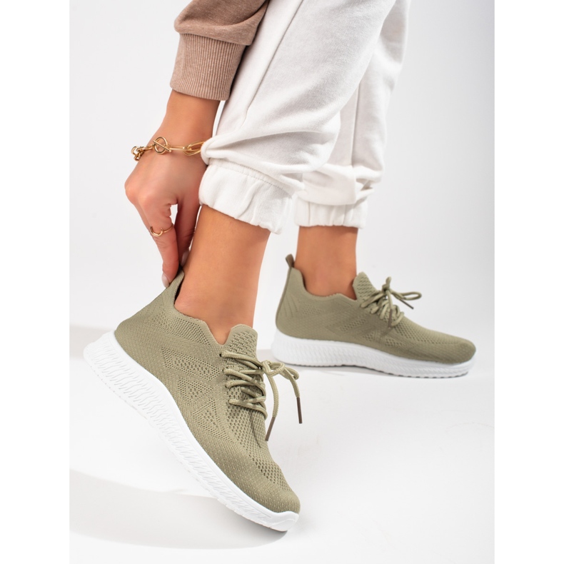 Pantofi sport din textil verde Shelovet 1