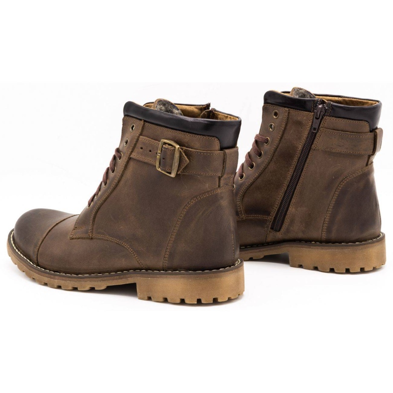 Olivier Pantofi izolați din piele pentru bărbați 910MP maro 4