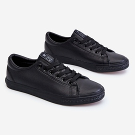 News Tenisi clasici cu șireturi din piele de damă negri Misima negru 1