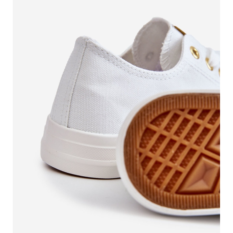 News Pantofi de damă clasici Ecoma alb și auriu 2