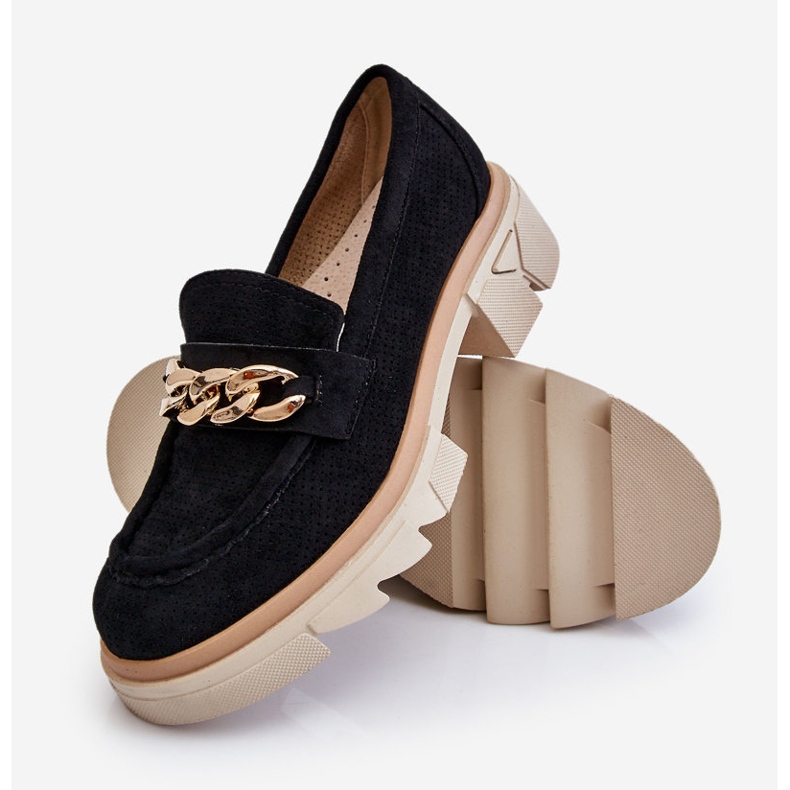 PM1 Mocasini Brogues De Dama Cu Lant Negru Luella 1