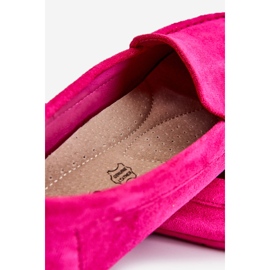 Mocasini de piele intoarsa de dama fuchsia Morreno roz 2