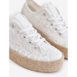 Pantofi de damă cu platformă împletită Big Star LL274199 alb 1