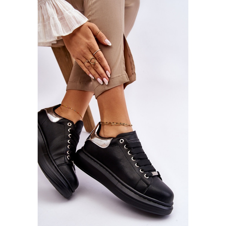 Pantofi sport de damă GOE LL2N4012 negru-argintiu 1