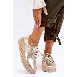 Lemar Pantofi din piele pe platforma Golden Hypnosis de aur 1 Lemar Pantofi din piele pe platforma Golden Hypnosis de aur 1