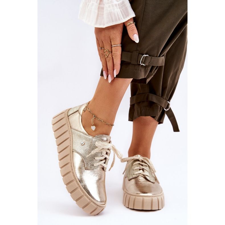 Lemar Pantofi din piele pe platforma Golden Hypnosis de aur 1