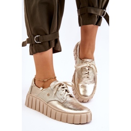 Lemar Pantofi din piele pe platforma Golden Hypnosis de aur 2 Lemar Pantofi din piele pe platforma Golden Hypnosis de aur 2