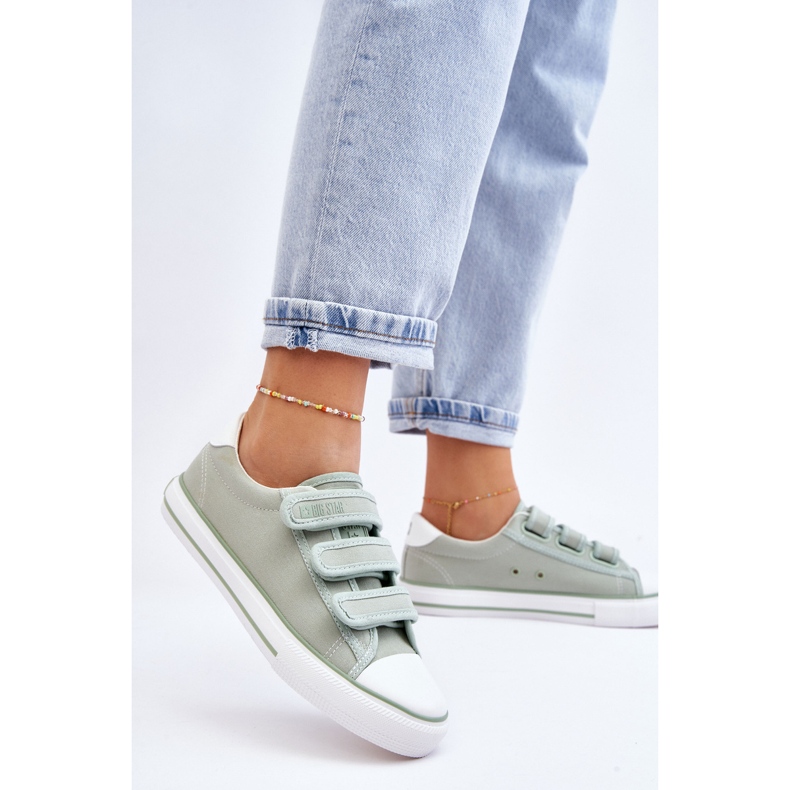 Pantofi clasici din material Velcro Big Star LL274A202 Verde 2