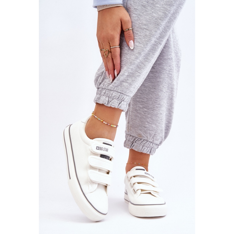 Pantofi Classic Textil Cu Velcro Big Star LL274A203 Alb 1