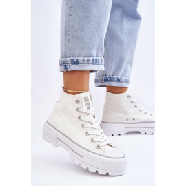 Big Star LL274156 Pantofi cu platformă din material înalt alb 2