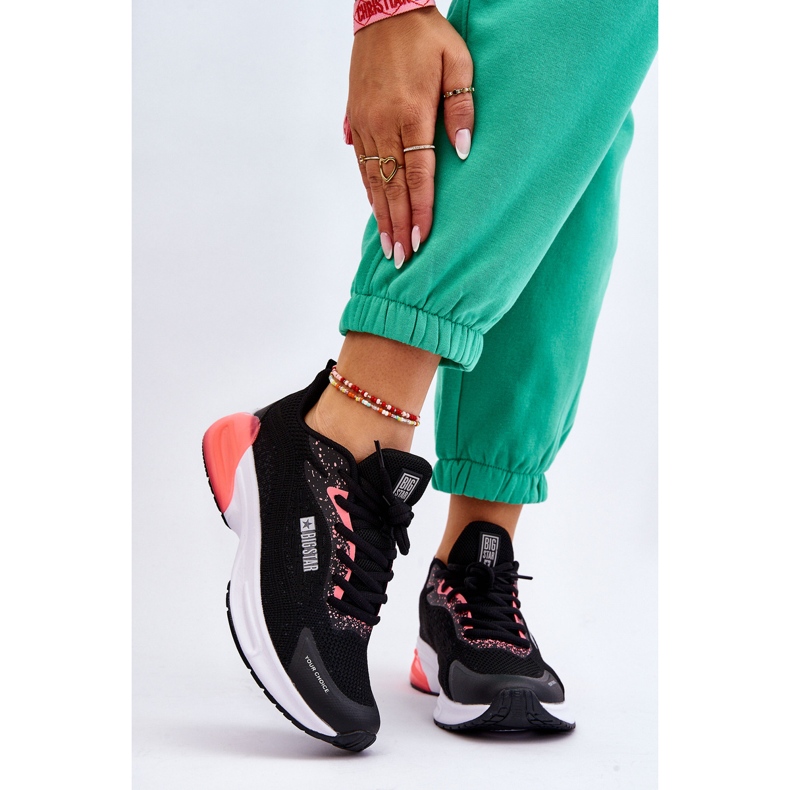 Sistem de spumă cu memorie la modă Big Star Pantofi sport LL274318 Negru 2