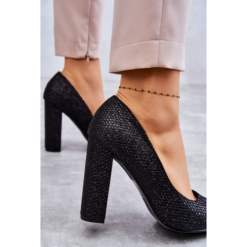 Pompe strălucitoare pe toc negru 3