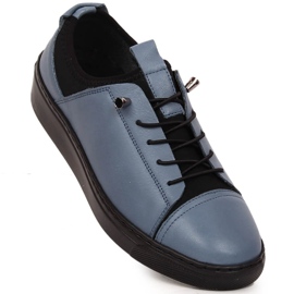 Pantofi slip-on damă din piele ușoară albastru T.Sokolski W22-351 1