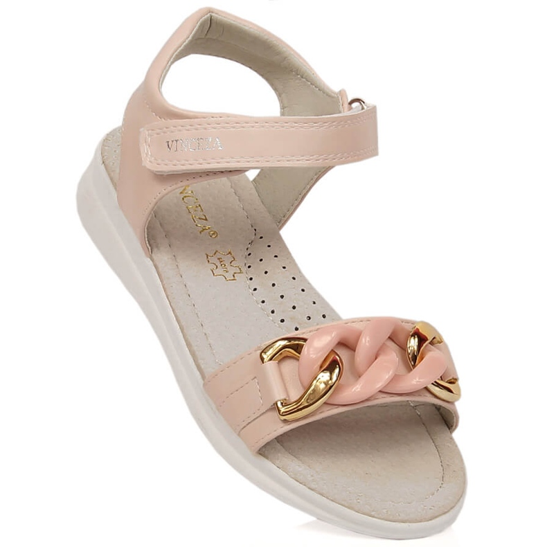 Sandale pentru fete cu lanț velcro roz Vinceza 36127 1 Sandale pentru fete cu lanț velcro roz Vinceza 36127 1