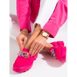 Pantofi dama Vinceza roz cu cristale 1