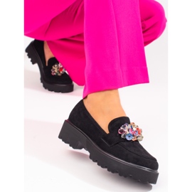 Pantofi dama Vinceza negri cu cristale negru 1