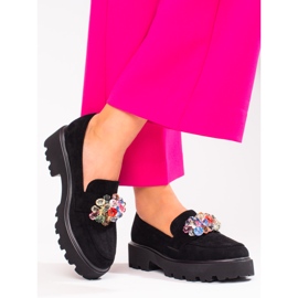 Pantofi dama Vinceza negri cu cristale negru 2