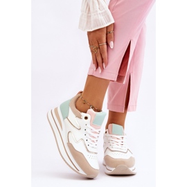 PG1 Pantofi sport la modă Roen din piele albă și bej 1