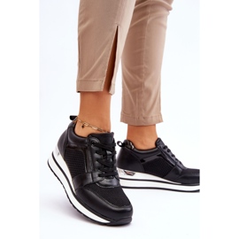 PG1 Pantofi sport negri Braylen Low Wedge din piele negru 2