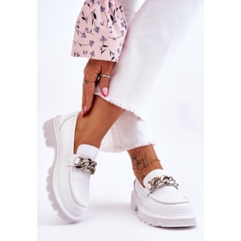 Mocasini din Piele Cu Lant GOE LL2N4038 Alb 2 Mocasini din Piele Cu Lant GOE LL2N4038 Alb 2