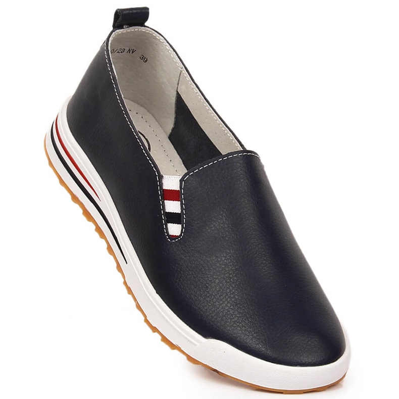 Tenisi slip-on damă din piele albastru bleumarin Filippo DP3510/23 1