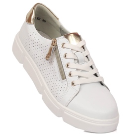 Pantofi de dama din piele pe platforma alba Filippo DP4528/23 1