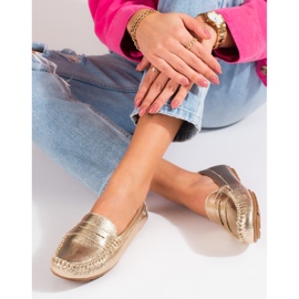 Goodin Mocasini confortabili de damă aurii Shelovet de aur 1