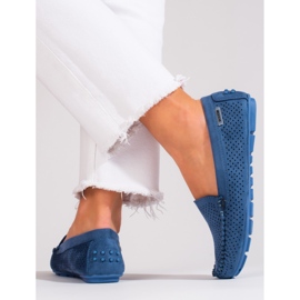 Goodin Mocasini din piele Shelovet albastru deschis 2