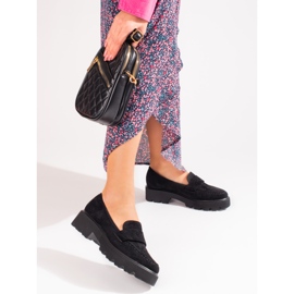 Pantofi de dama de piele intoarsa neagra Vinceza negru 2