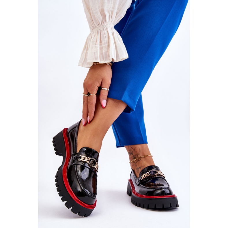 S.Barski Mocasini cu platforma lacuiti Negri Ronin negru 2